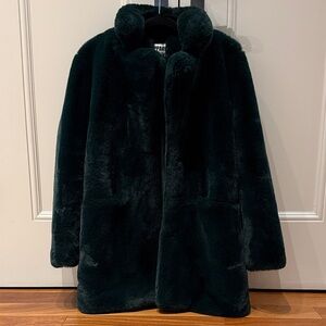 Apparis Sophie Faux Fur Coat, Dark Green